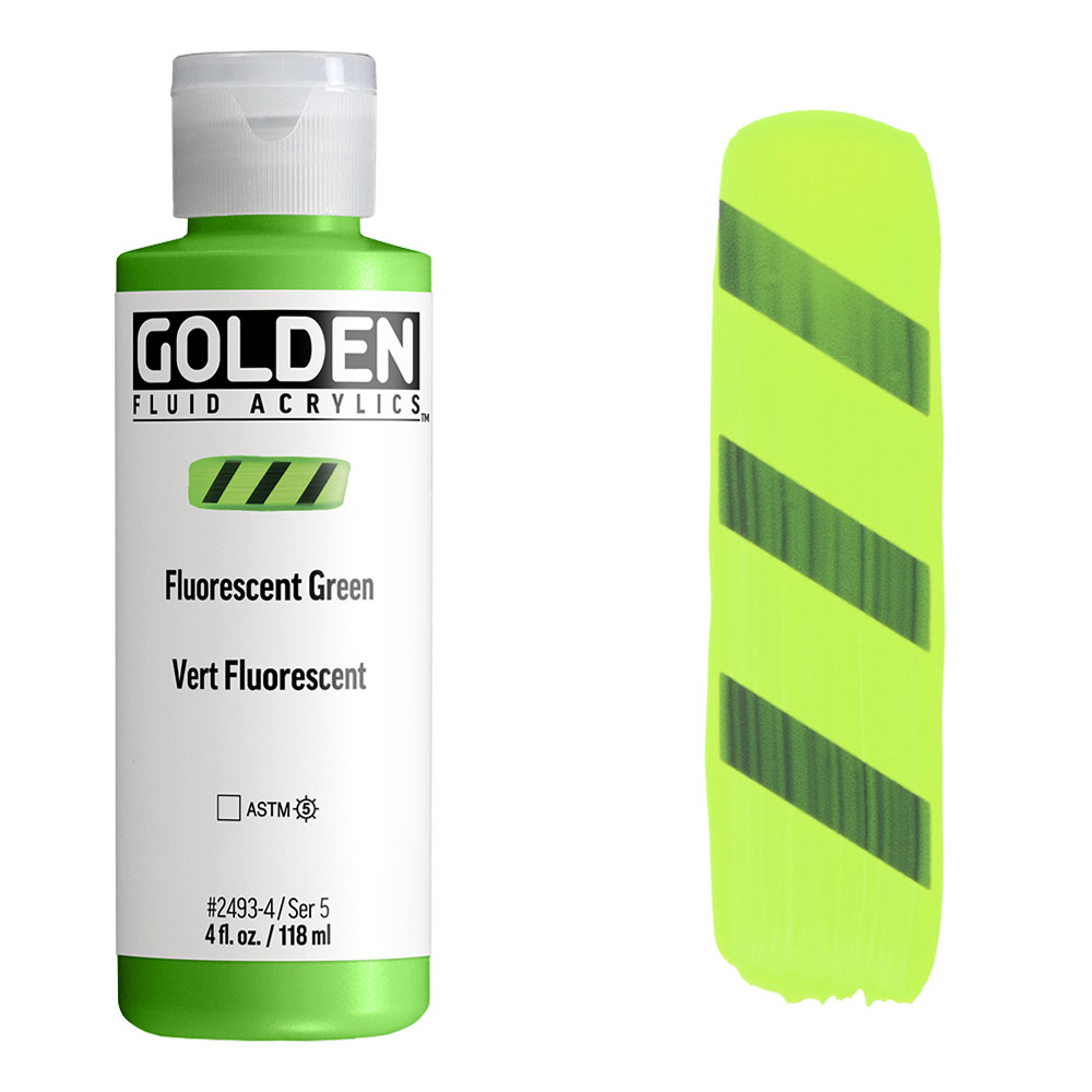 Golden Fluid Acrylics 4oz Fluorescent Green