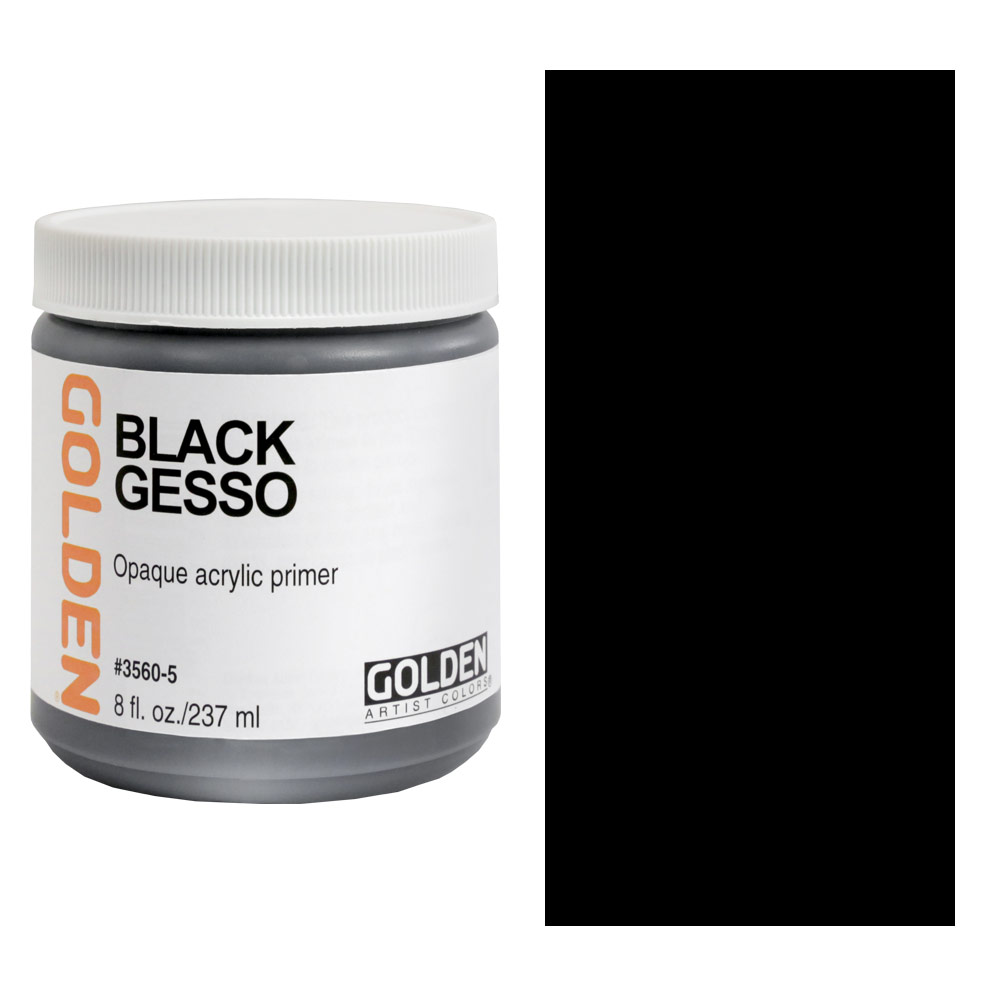 Golden Artist Colors Acrylic Primer Gesso 8oz Black