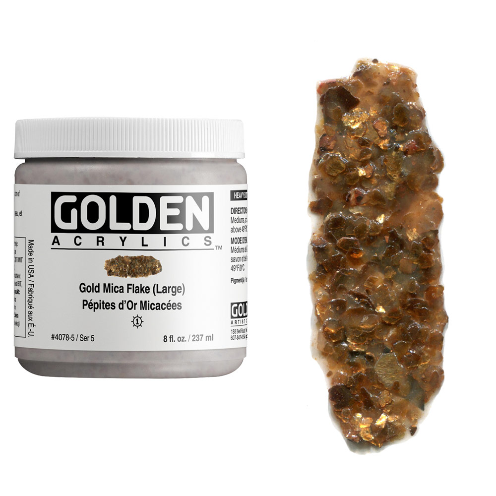 Golden Acrylics Heavy Body 8oz Gold Mica Flake (Large)