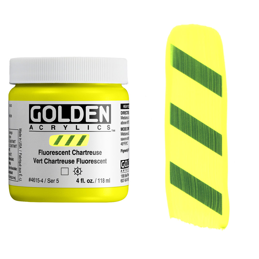 Golden Acrylics Heavy Body 4oz Fluorescent Chartreuse
