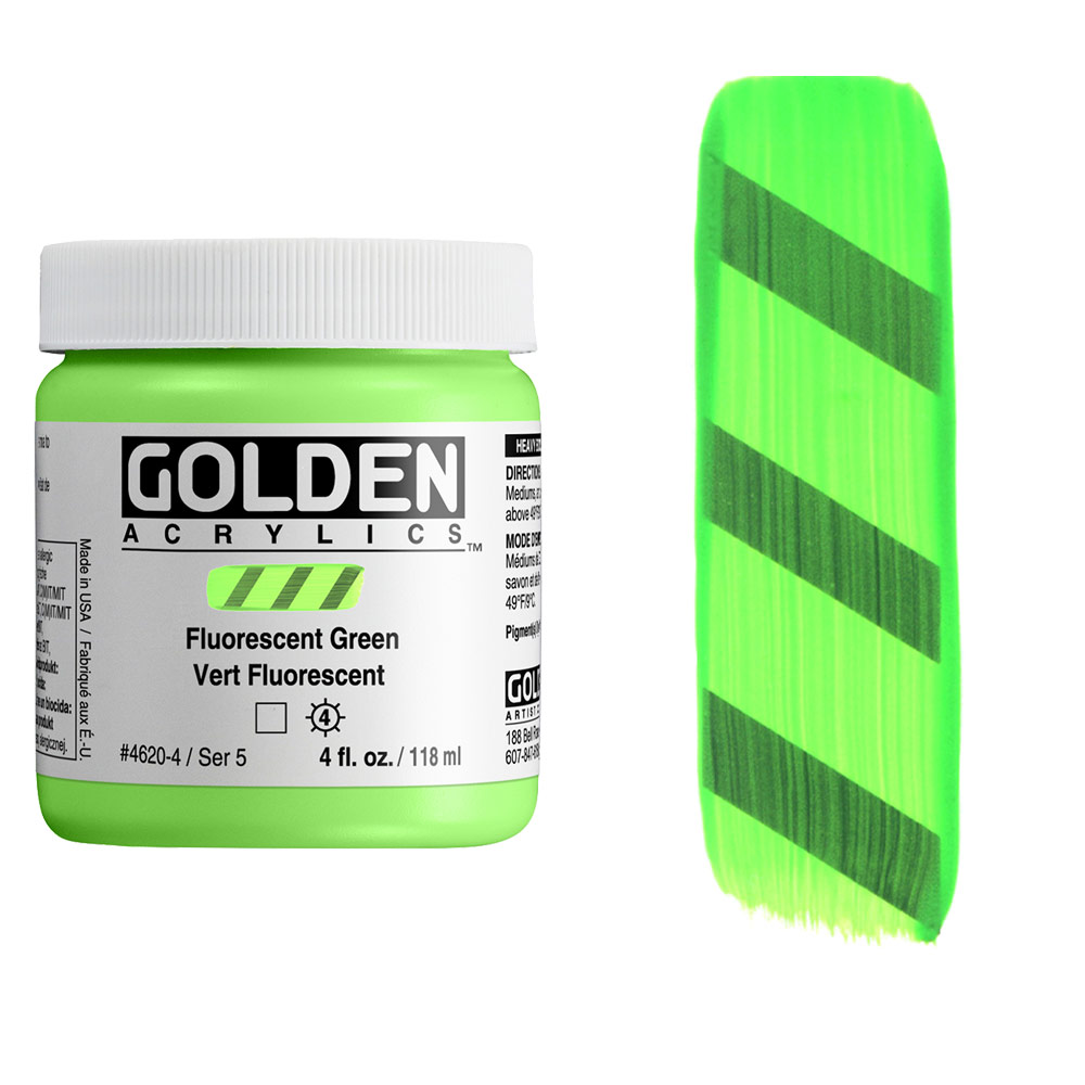 Golden Acrylics Heavy Body 4oz Fluorescent Green