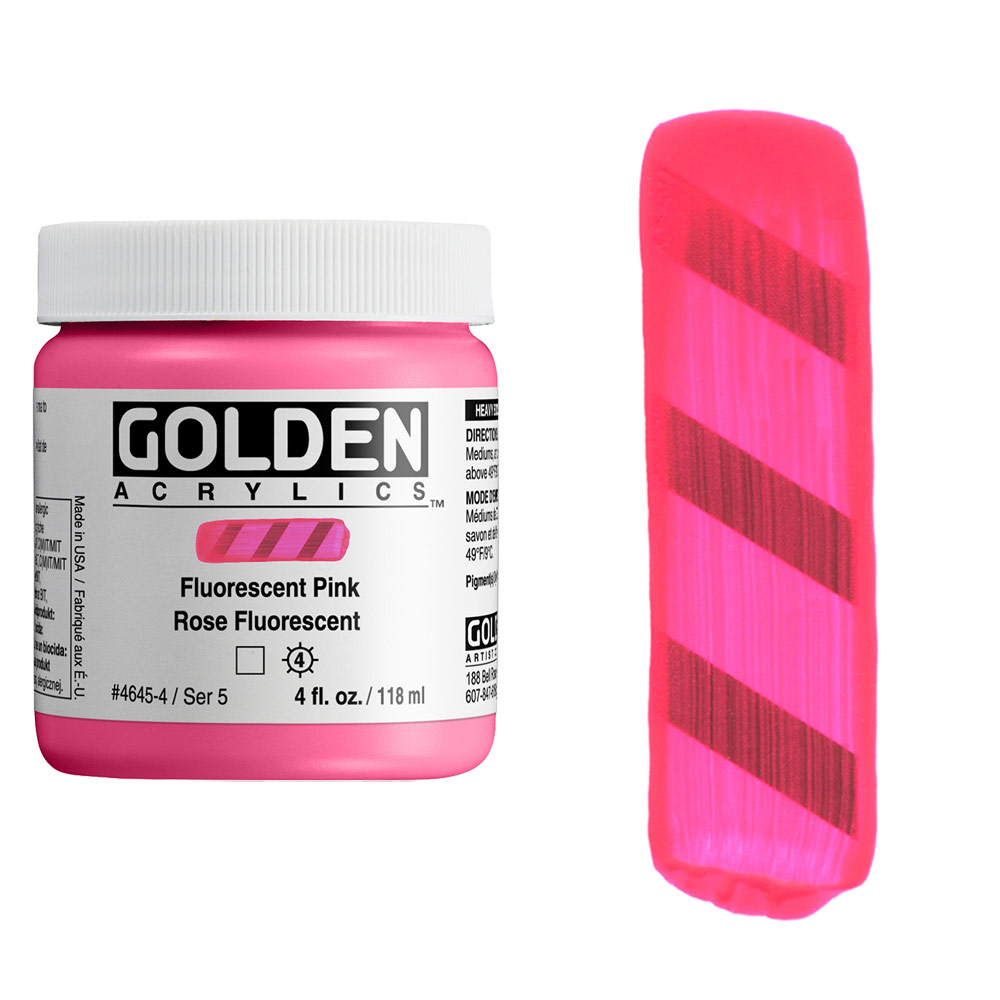 Golden Acrylics Heavy Body 4oz Fluorescent Pink