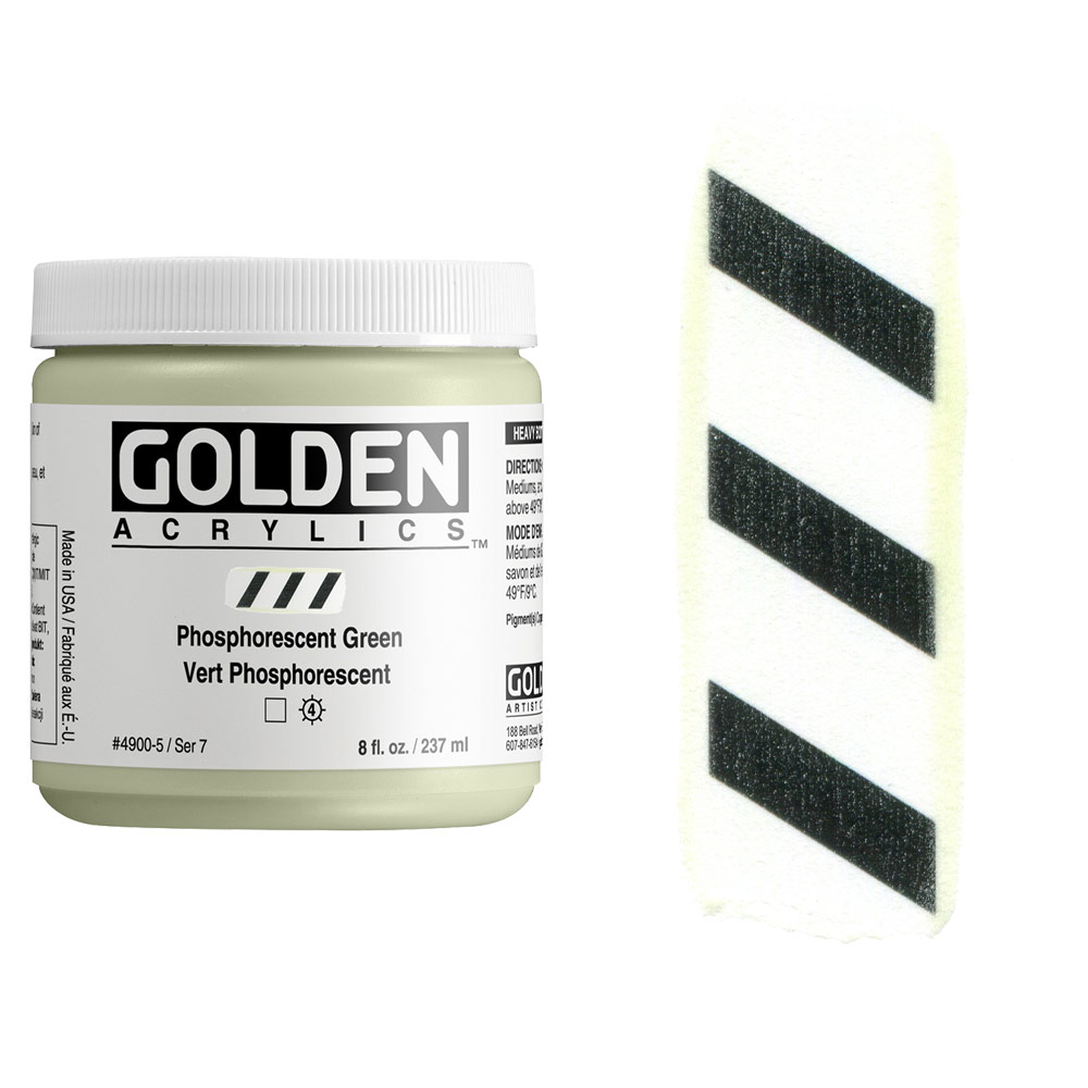 Golden Acrylics Heavy Body 8oz Phosphorescent Green