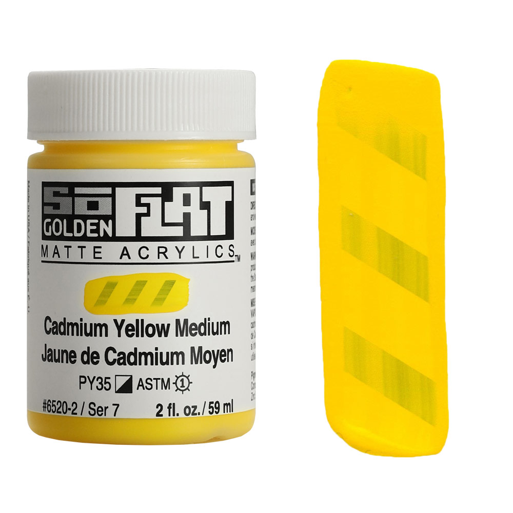 Golden SoFlat Matte Acrylics 2oz Cadmium Yellow Medium