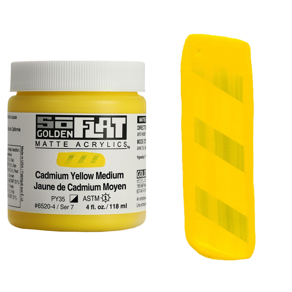 Golden SoFlat Matte Acrylics 4oz Cadmium Yellow Medium