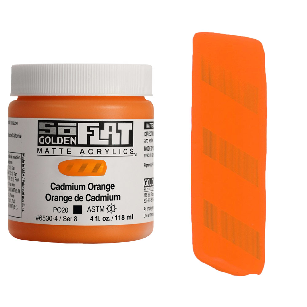 Golden SoFlat Matte Acrylics 4oz Cadmium Orange