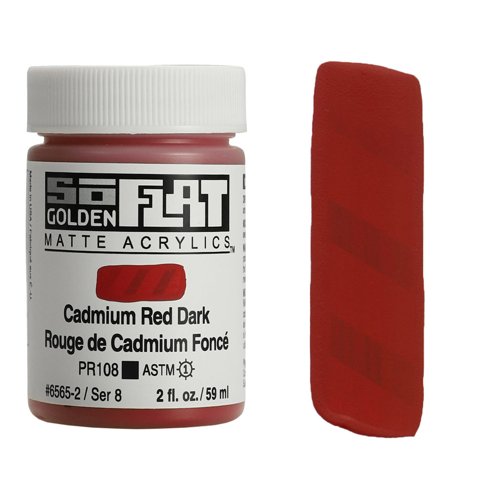 Golden SoFlat Matte Acrylics 2oz Cadmium Red Dark