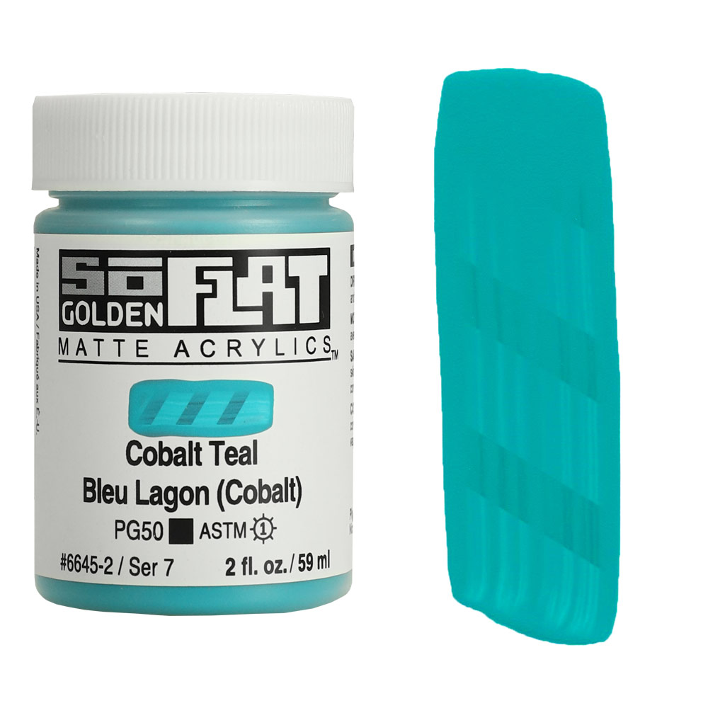 Golden SoFlat Matte Acrylics 2oz Cobalt Teal