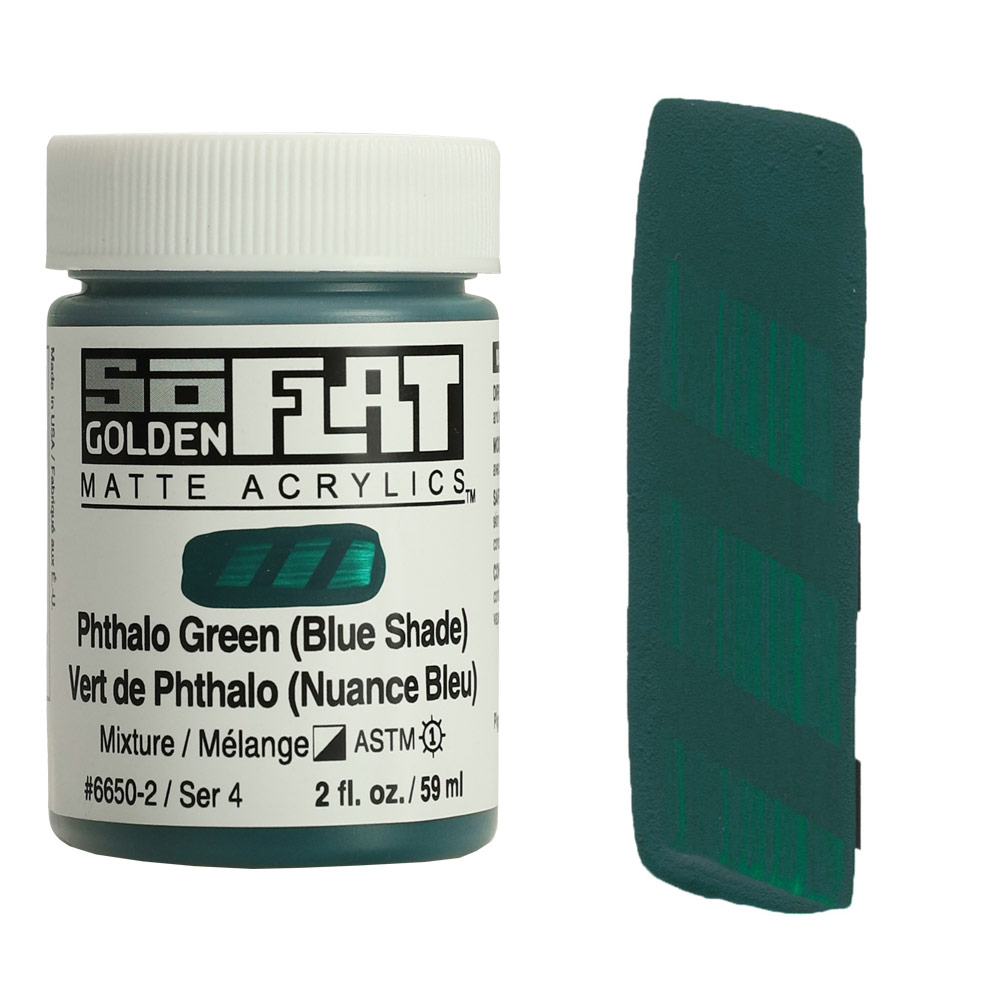 Golden SoFlat Matte Acrylics 2oz Phthalo Green (Blue Shade)