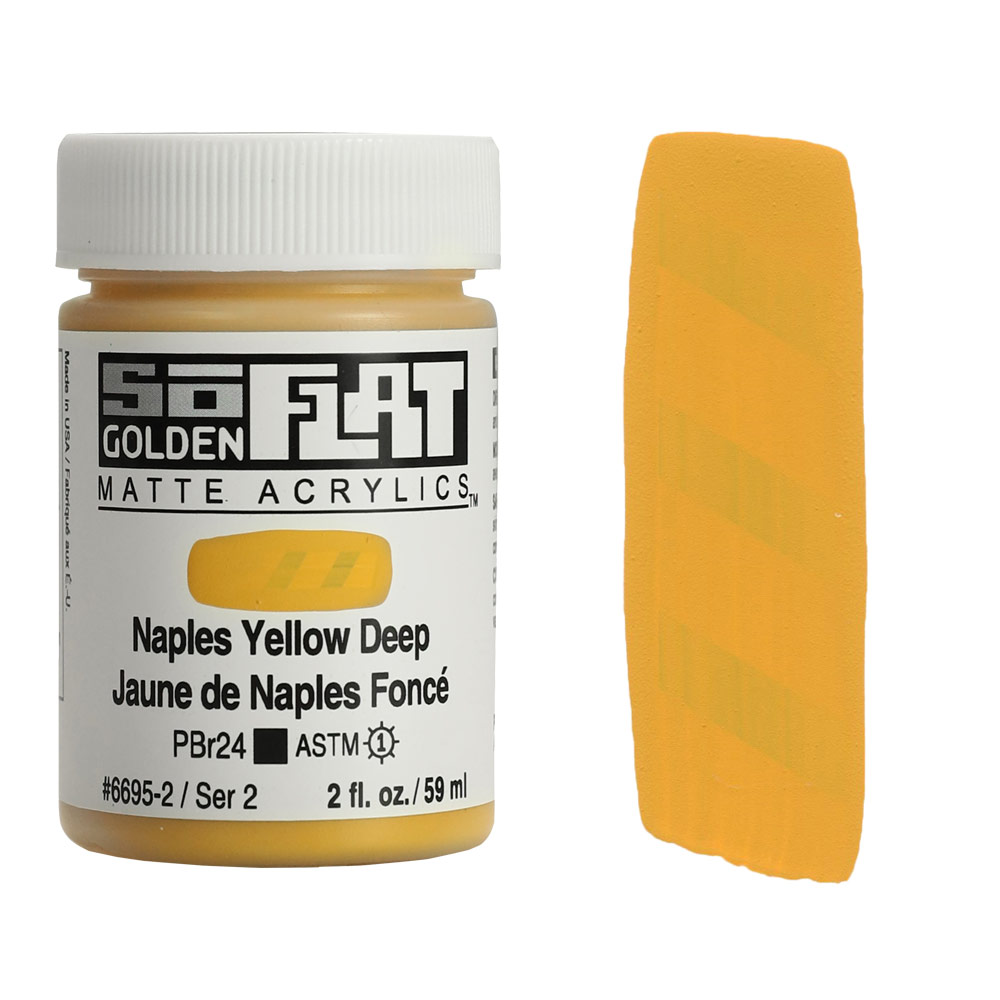 Golden SoFlat Matte Acrylics 2oz Naples Yellow Deep