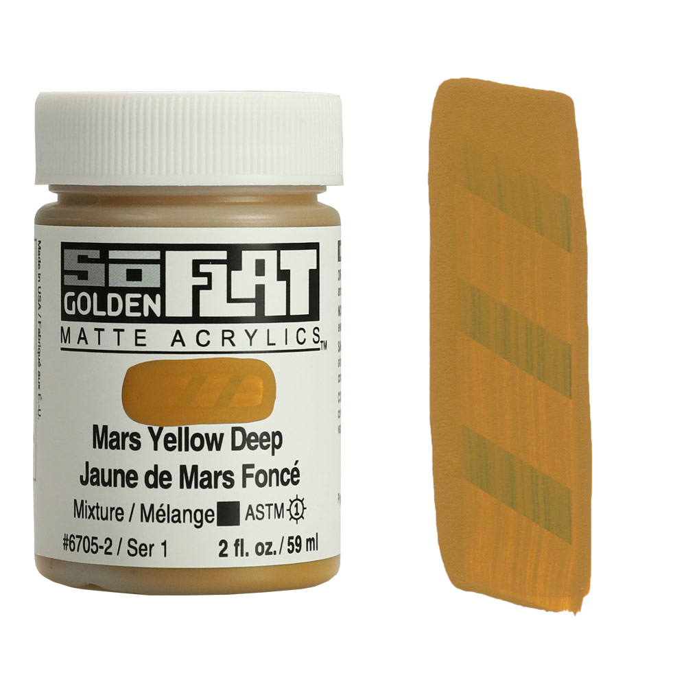 Golden SoFlat Matte Acrylics 2oz Mars Yellow Deep