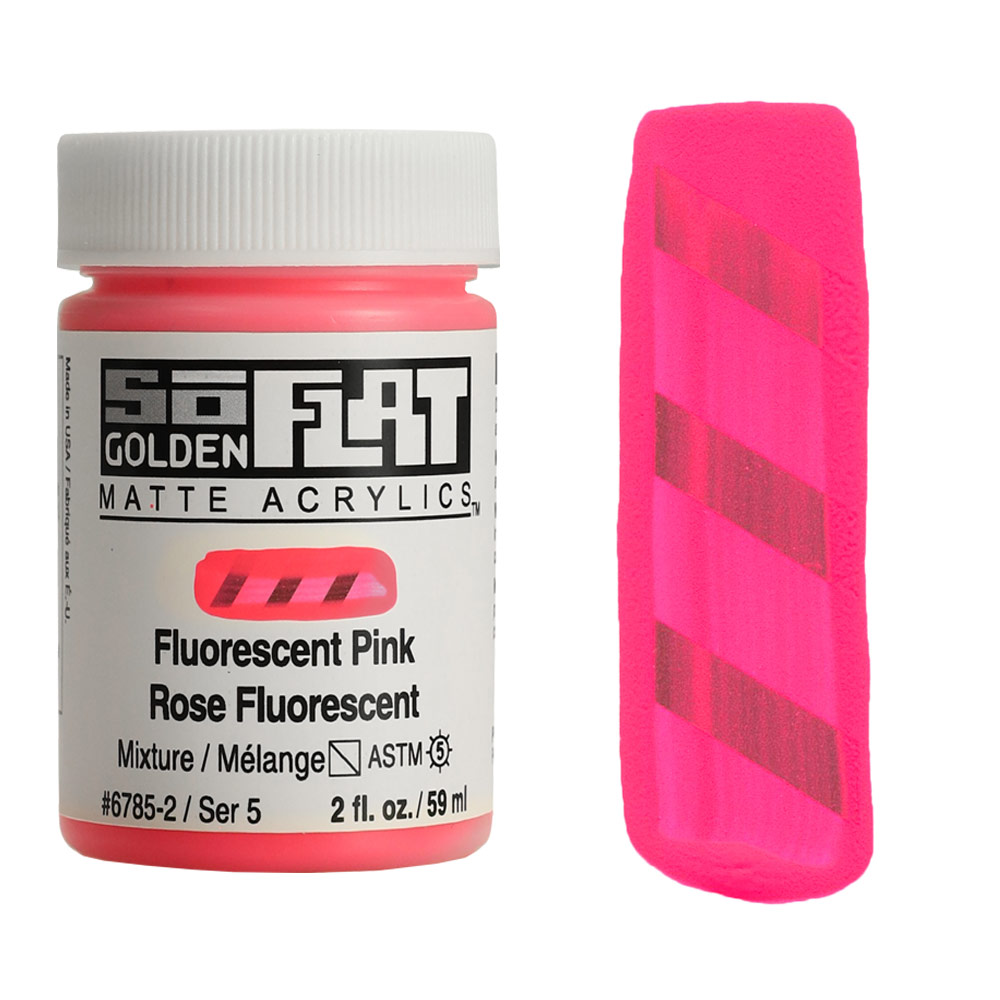 Golden SoFlat Matte Acrylics 2oz Fluorescent Pink