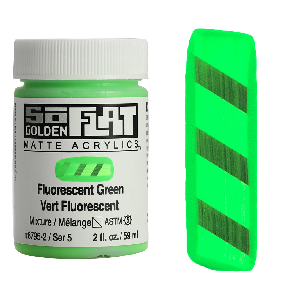 Golden SoFlat Matte Acrylics 2oz Fluorescent Green