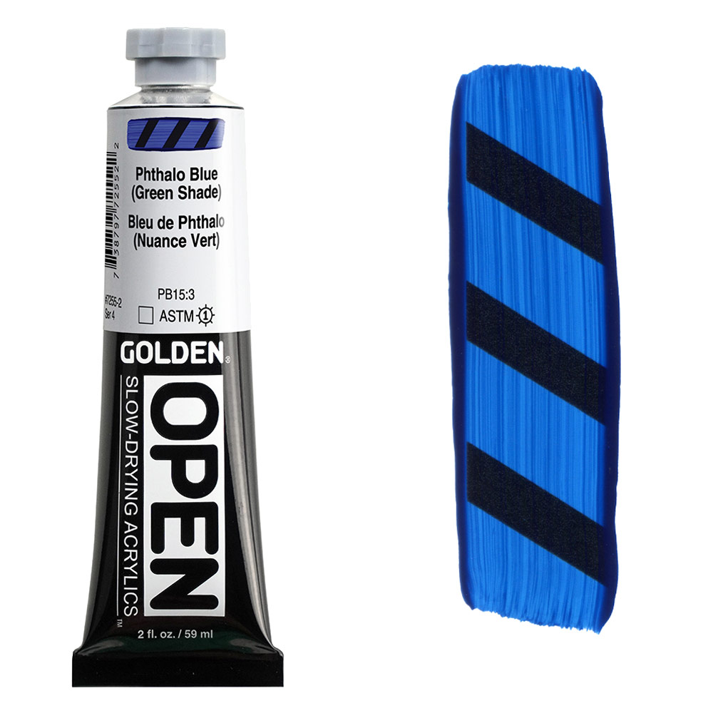 Golden OPEN Slow-Drying Acrylics 2oz Phthalo Blue (Green Shade)
