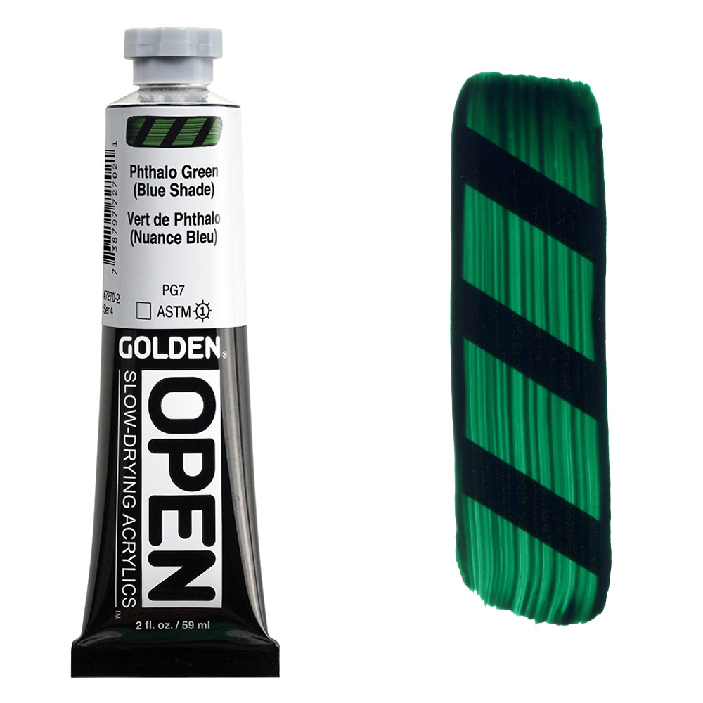 Golden OPEN Slow-Drying Acrylics 2oz Phthalo Green (Blue Shade)