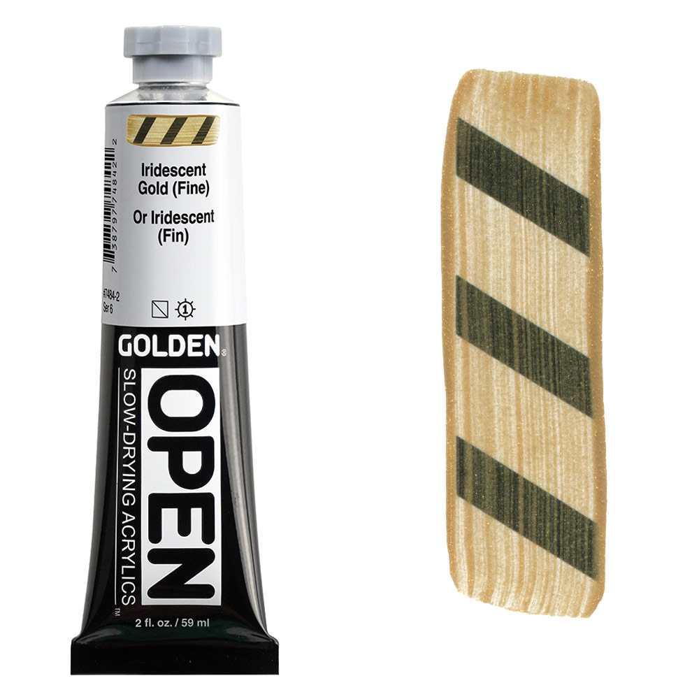 Golden OPEN Slow-Drying Acrylics 2oz Iridescent Gold (Fine)