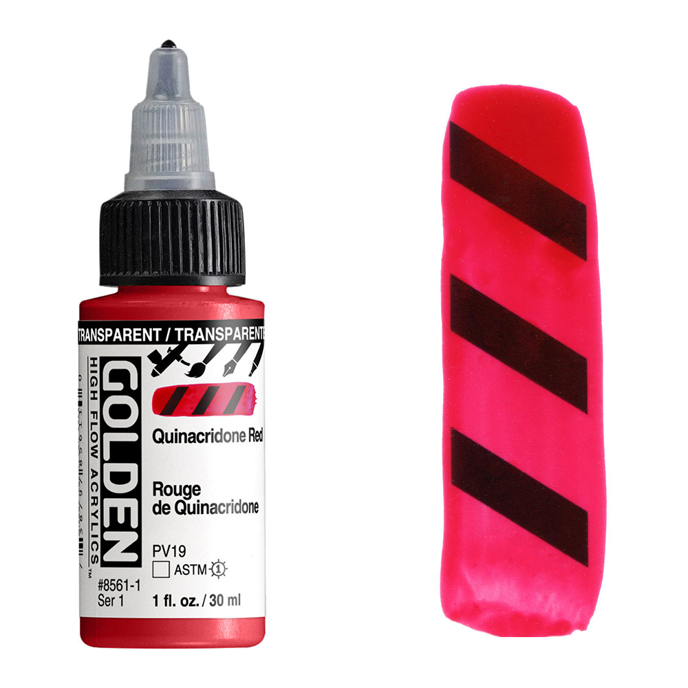 Golden High Flow Acrylics 1oz Transparent Quinacridone Red