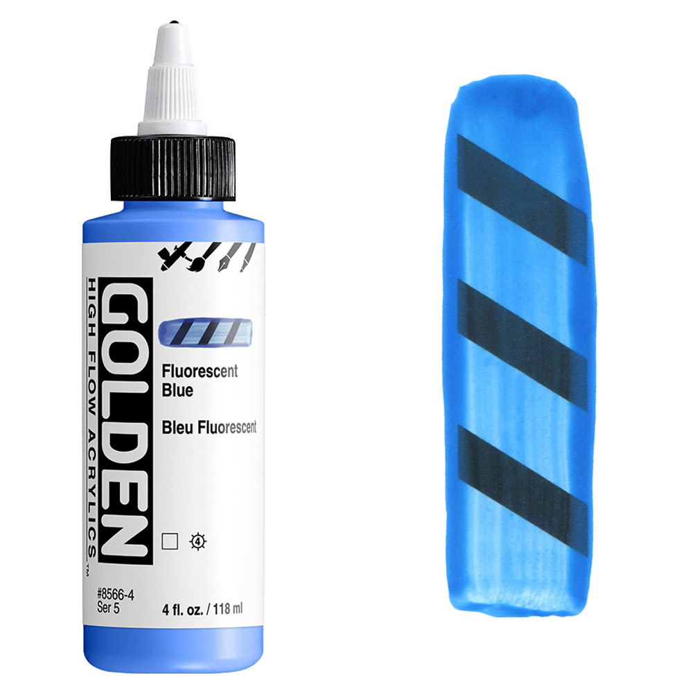 Golden High Flow Acrylics 4oz Fluorescent Blue