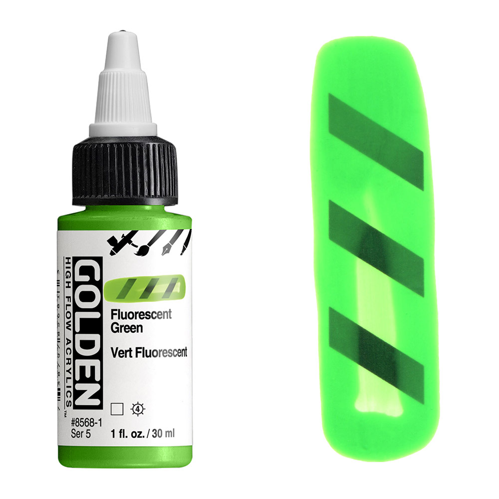 Golden High Flow Acrylics 1oz Fluorescent Green