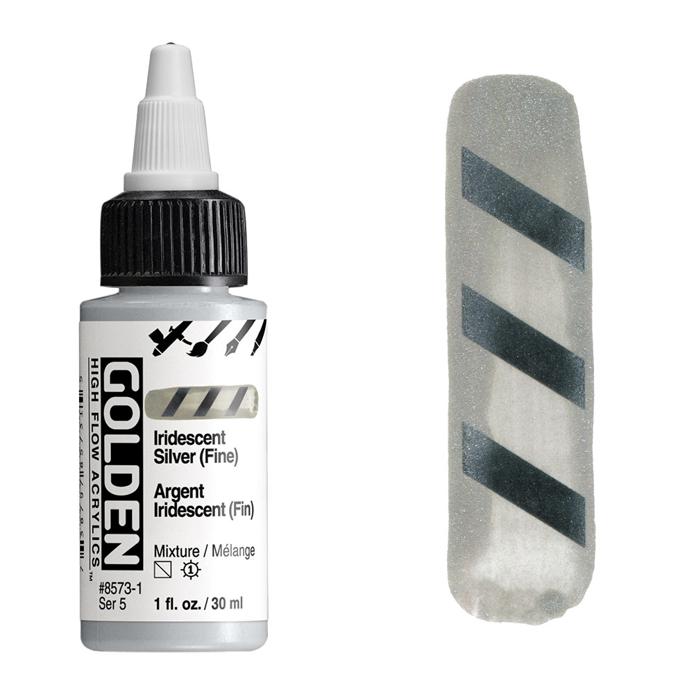 Golden High Flow Acrylics 1oz Iridescent Silver (Fine)