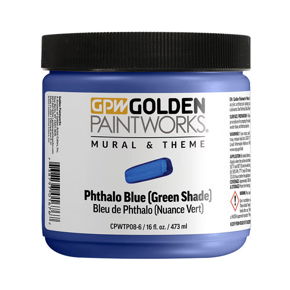Golden Paintworks Mural & Theme Paint 16 oz Phthalo Blue (Green Shade)