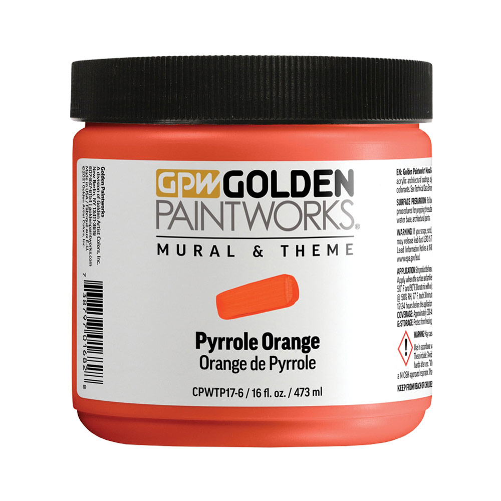 Golden Paintworks Mural & Theme Paint 16oz Pyrrole Orange