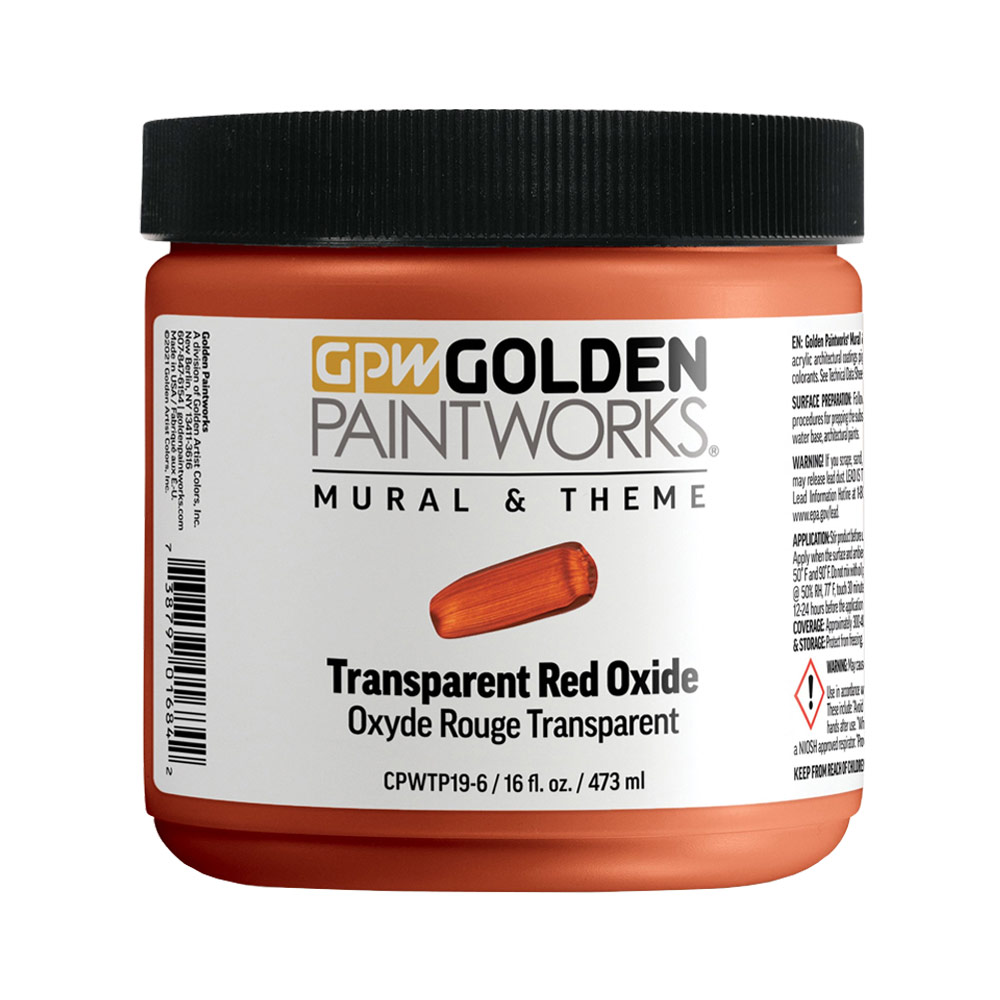 Golden Paintworks Mural & Theme Paint 16oz Transparent Red Oxide
