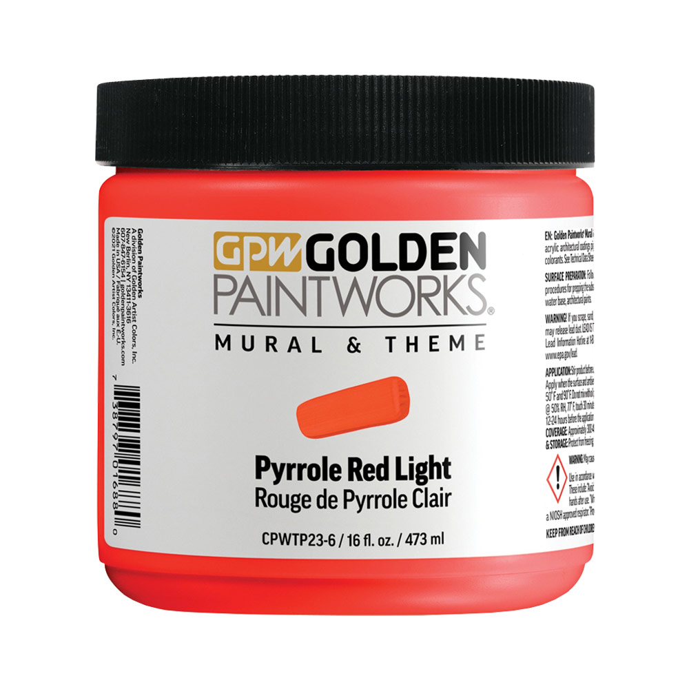 Golden Paintworks Mural & Theme Paint 16oz Pyrrole Red Light