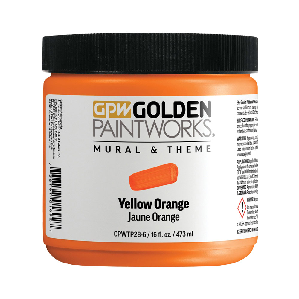 Golden Paintworks Mural & Theme Paint 16 oz Yellow Orange