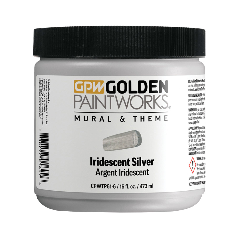 Golden Paintworks Mural & Theme Paint 16 oz Iridescent Silver