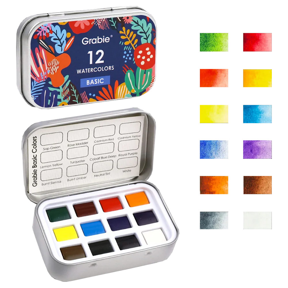 Grabie Premium Watercolor Pocket 12 Set Basic