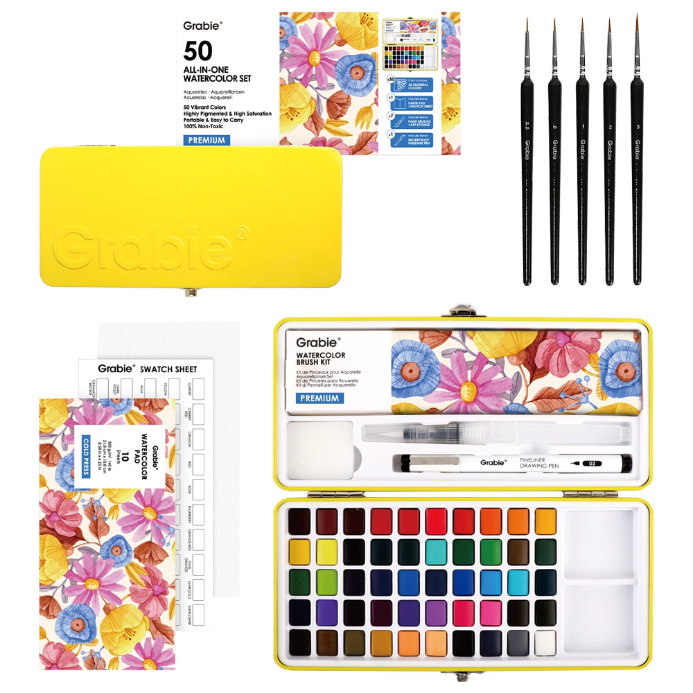 Grabi All-in-One Premium Watercolor 50 Set