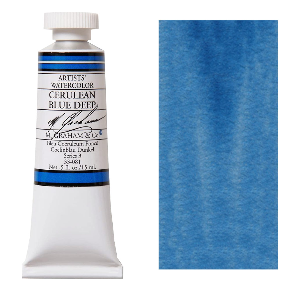 M. Graham Artists' Watercolor 15ml Cerulean Blue Deep