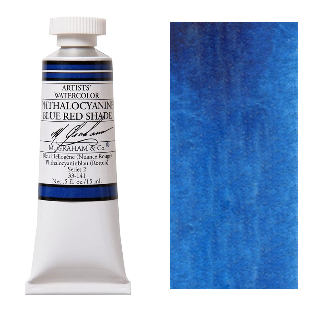 M. Graham Artists' Watercolor 15ml Phthalocyanine Blue Red Shade