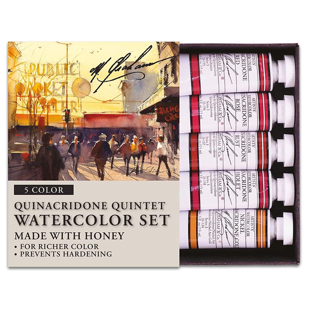 M. Graham Artists' Watercolor 5 x 15ml Set Quinacridone Quintet