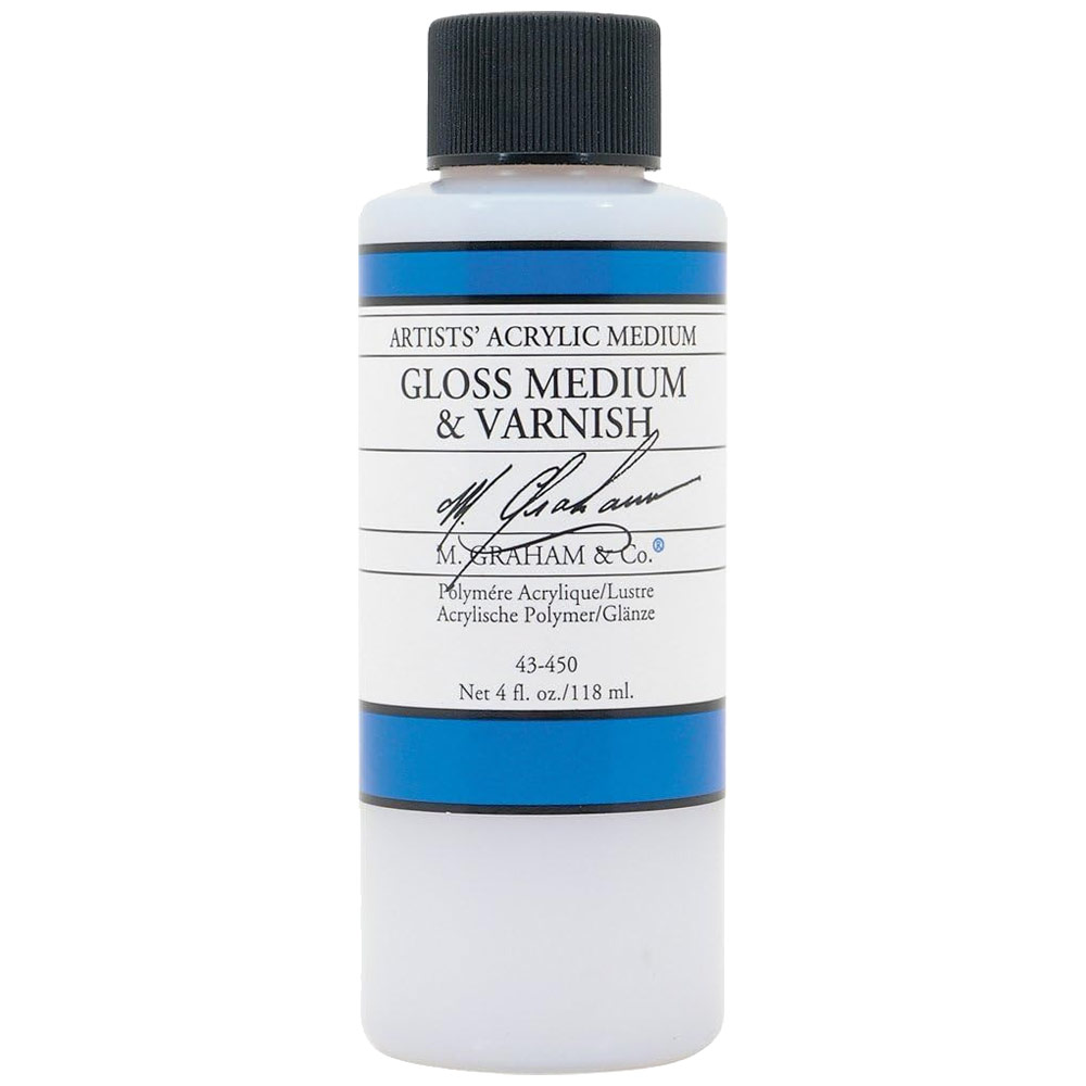 M. Graham Artists' Acrylic Medium Gloss Medium & Varnish 4oz