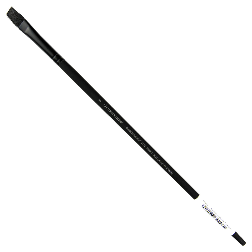 Grumbacher Black Diamond Black Bristle Brush Series 1274 Bright #6