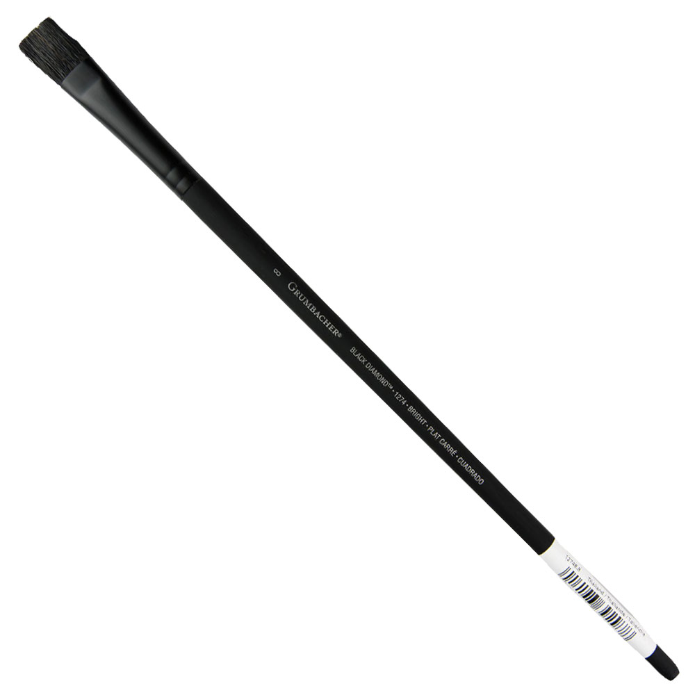 Grumbacher Black Diamond Black Bristle Brush Series 1274 Bright #8