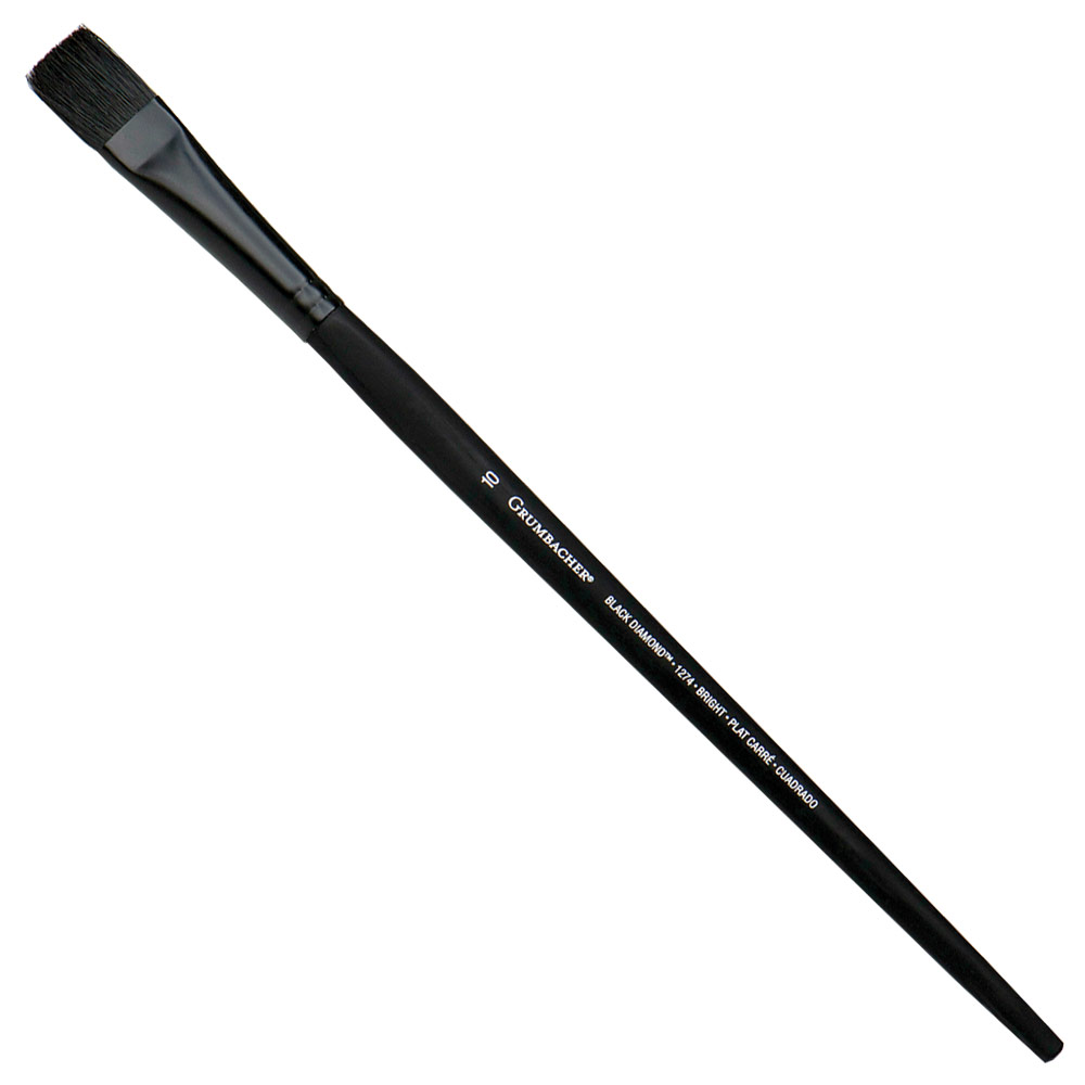 Grumbacher Black Diamond Black Bristle Brush Series 1274 Bright #10