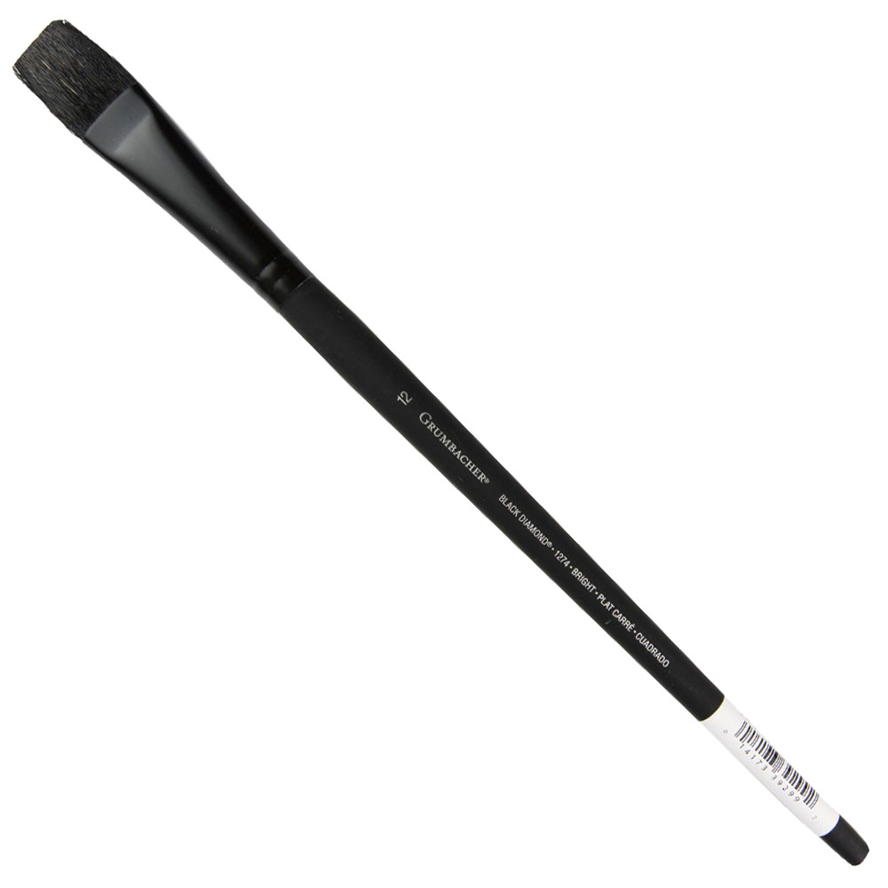 Grumbacher Black Diamond Black Bristle Brush Series 1274 Bright #12