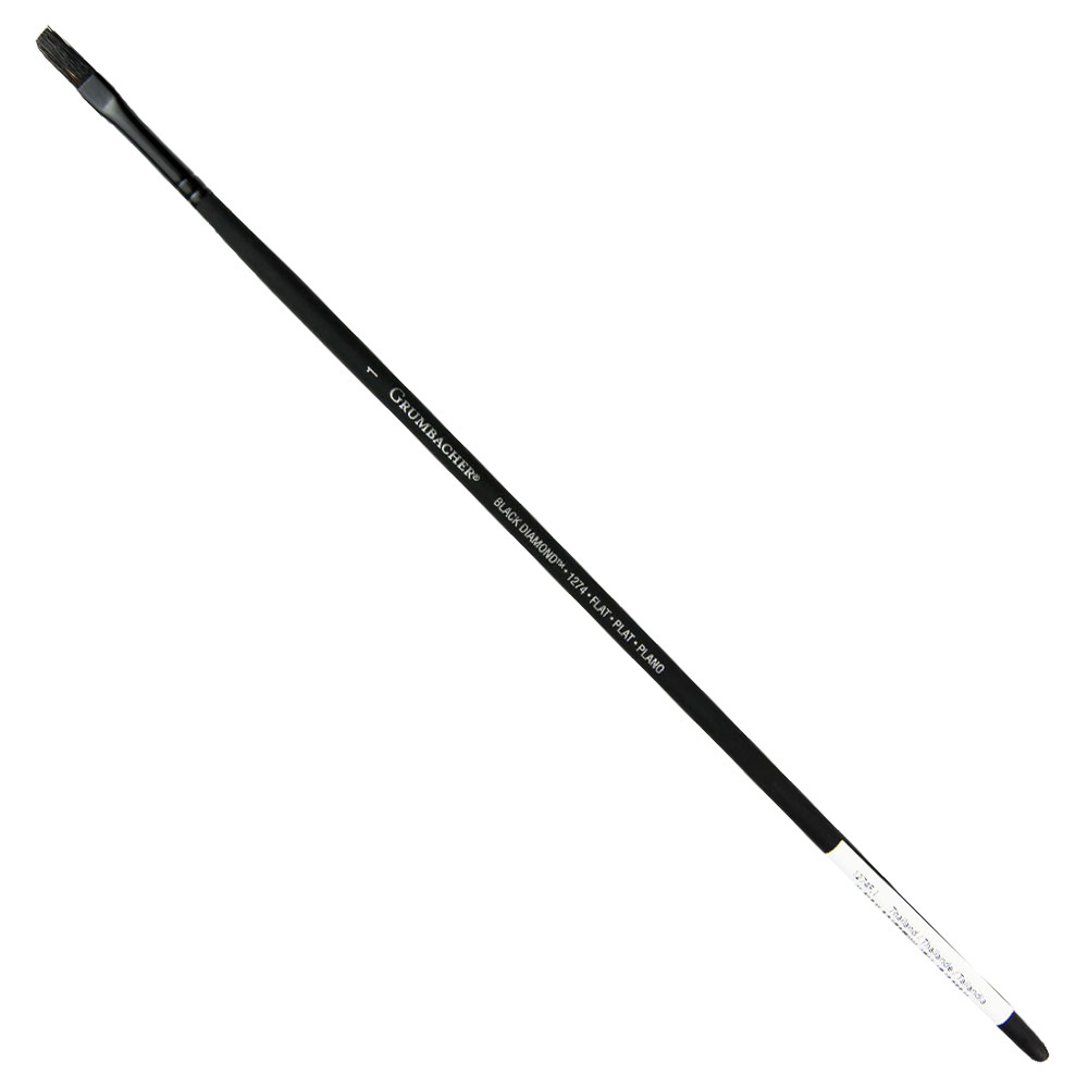 Grumbacher Black Diamond Black Bristle Brush Series 1274 Flat #1