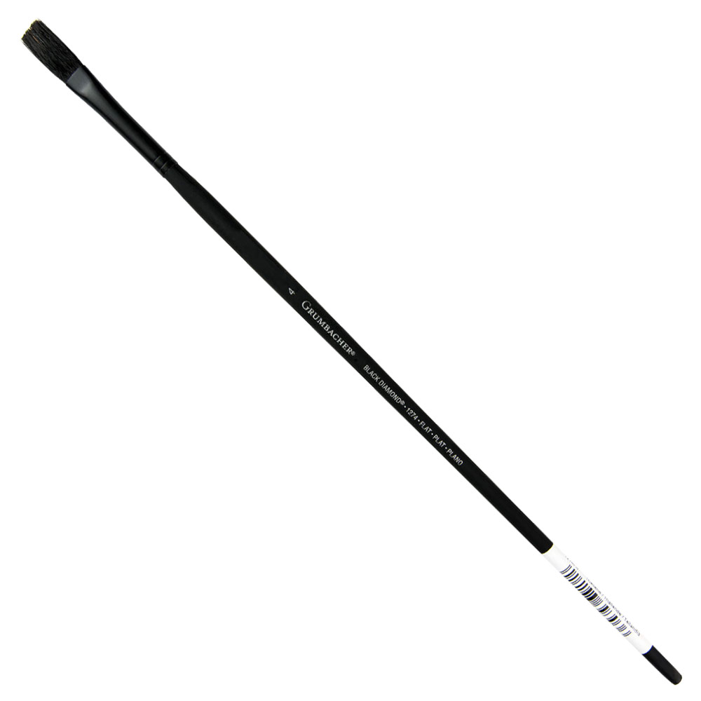 Grumbacher Black Diamond Black Bristle Brush Series 1274 Flat #4