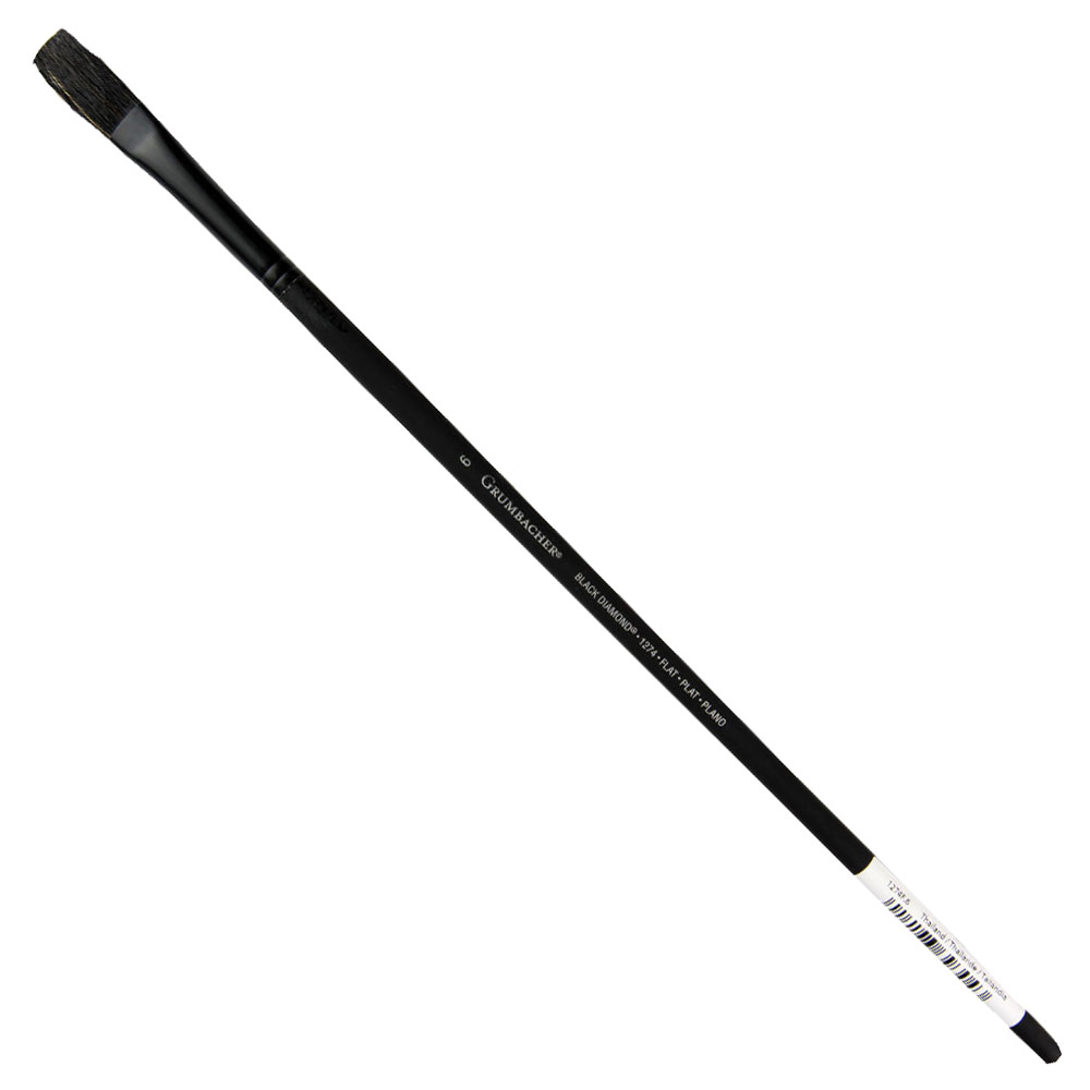 Grumbacher Black Diamond Black Bristle Brush Series 1274 Flat #6