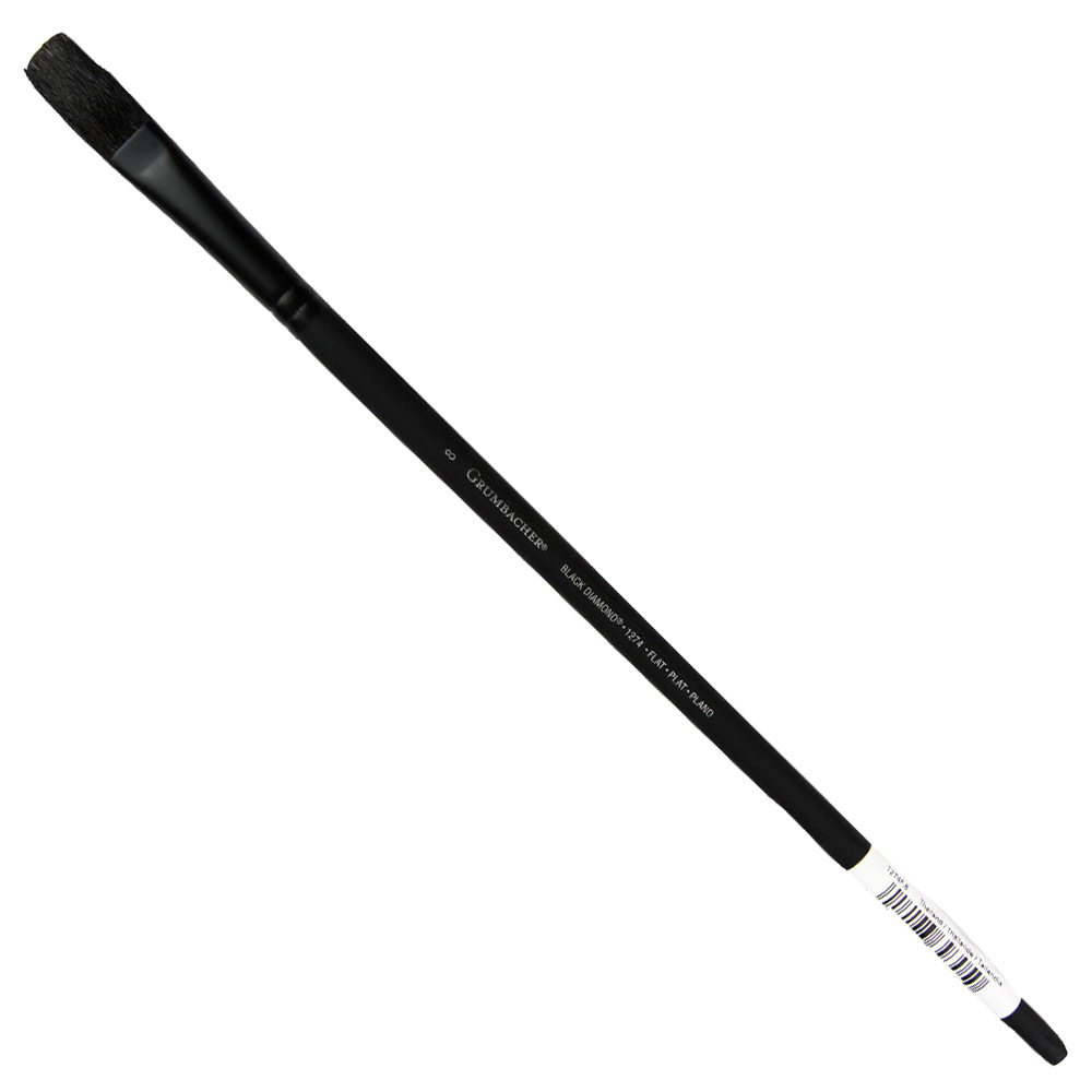 Grumbacher Black Diamond Black Bristle Brush Series 1274 Flat #8