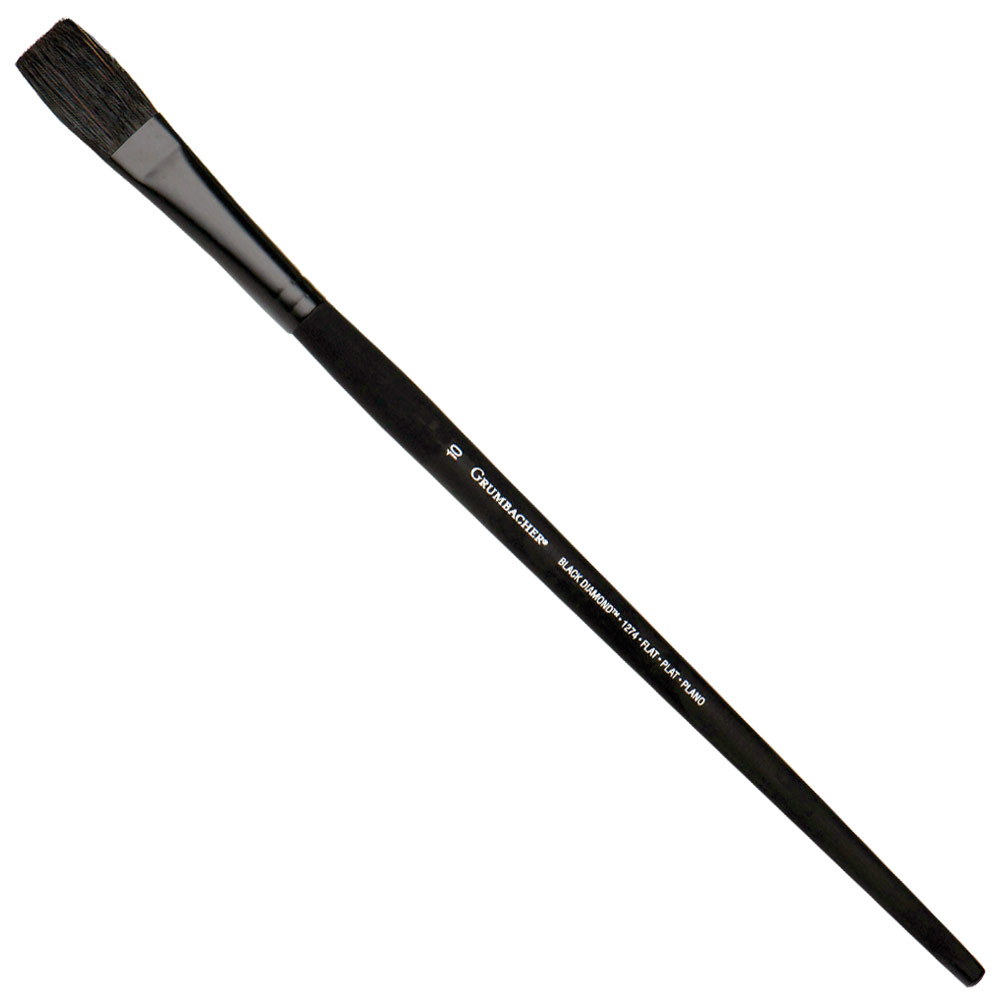Grumbacher Black Diamond Black Bristle Brush Series 1274 Flat #10