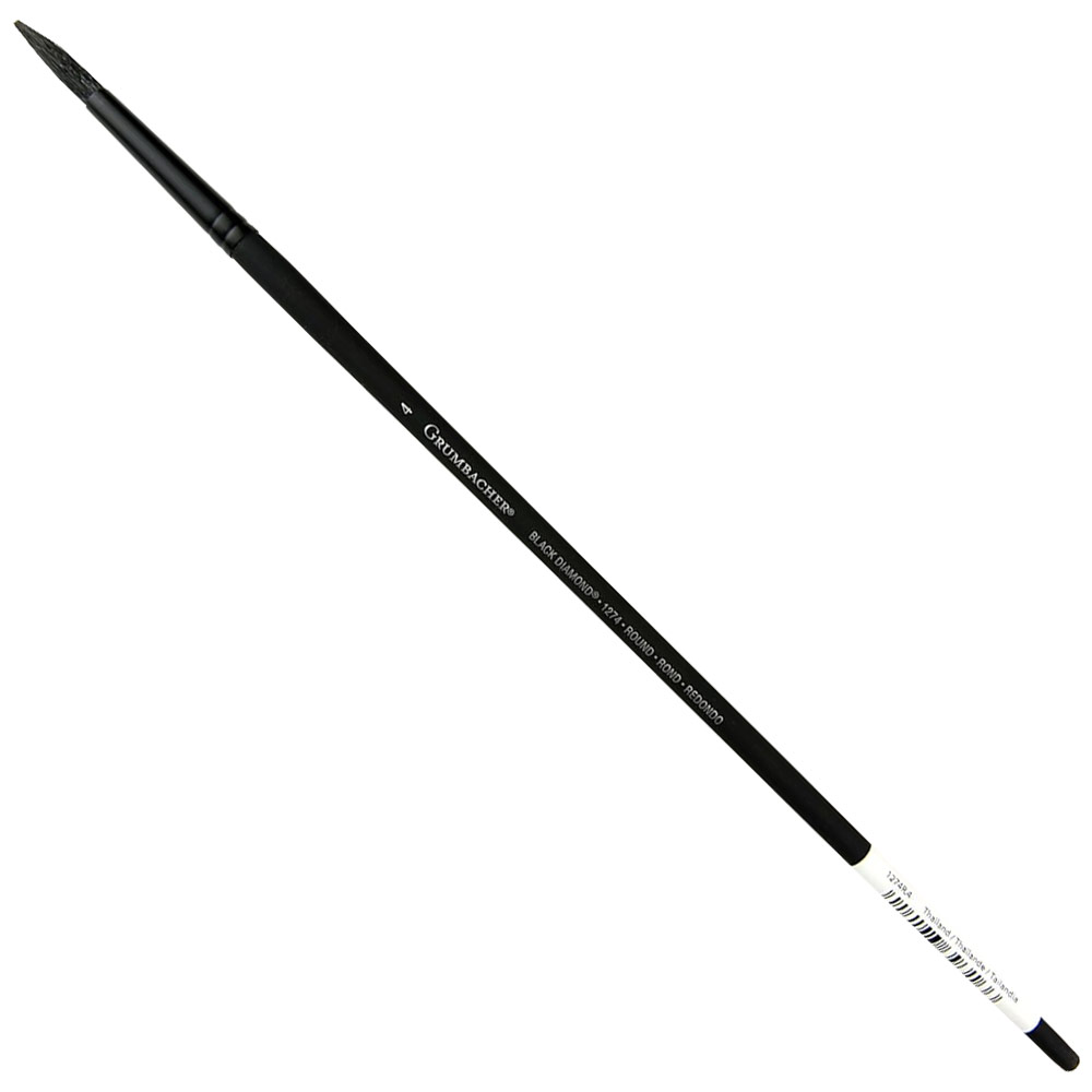 Grumbacher Black Diamond Black Bristle Brush Series 1274 Round #4