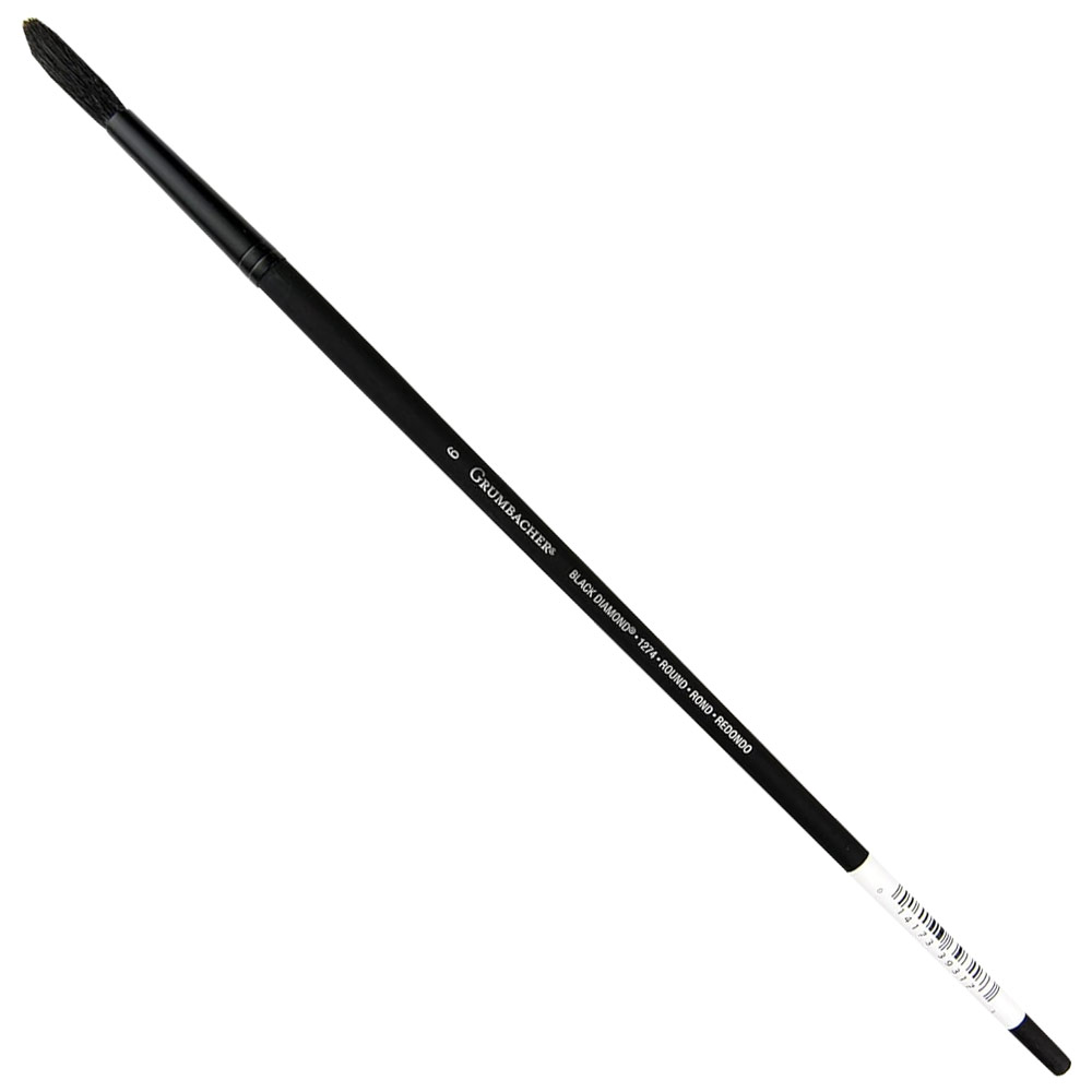 Grumbacher Black Diamond Black Bristle Brush Series 1274 Round #6