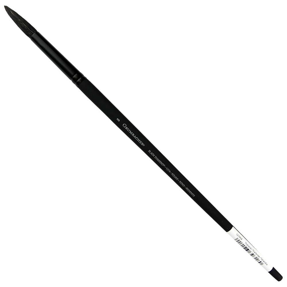 Grumbacher Black Diamond Black Bristle Brush Series 1274 Round #8
