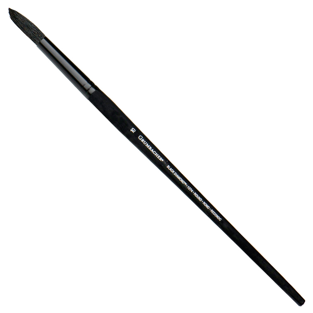 Grumbacher Black Diamond Black Bristle Brush Series 1274 Round #10