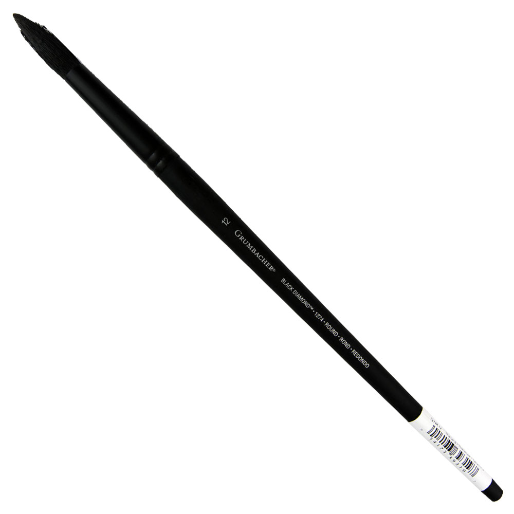 Grumbacher Black Diamond Black Bristle Brush Series 1274 Round #12